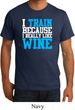 Mens Fitness Shirt I Train For Wine Organic Tee T-Shirt
