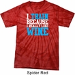 Mens Fitness Shirt I Train For Wine Spider Tie Dye Tee T-shirt
