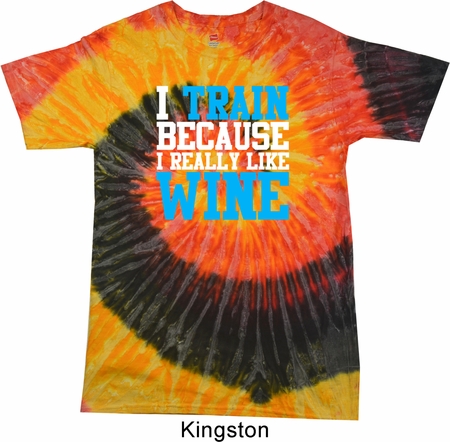 Mens Fitness Shirt I Train For Wine Tie Dye Tee T-shirt