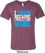 Mens Fitness Shirt I Train For Wine Tri Blend V-neck Tee T-Shirt