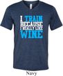 Mens Fitness Shirt I Train For Wine Tri Blend V-neck Tee T-Shirt