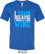 Mens Fitness Shirt I Train For Wine Tri Blend V-neck Tee T-Shirt