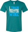 Mens Fitness Shirt I Train For Wine Tri Blend V-neck Tee T-Shirt