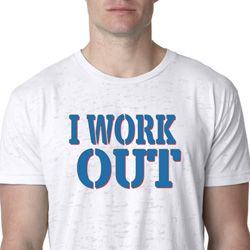 Mens Fitness Shirt I Work Out Burnout Tee T-Shirt Mens Fitness Shirt I Work Out Burnout Tee T-Shirt