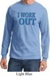 Mens Fitness Shirt I Work Out Long Sleeve Tee T-Shirt