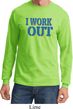 Mens Fitness Shirt I Work Out Long Sleeve Tee T-Shirt