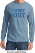 Mens Fitness Shirt I Work Out Long Sleeve Tee T-Shirt
