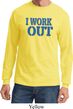 Mens Fitness Shirt I Work Out Long Sleeve Tee T-Shirt