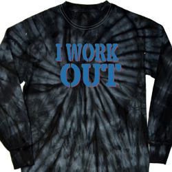 Mens Fitness Shirt I Work Out Long Sleeve Tie Dye Tee T-shirt Mens Fitness Shirt I Work Out Long Sleeve Tie Dye Tee T-shirt
