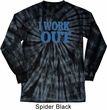 Mens Fitness Shirt I Work Out Long Sleeve Tie Dye Tee T-shirt