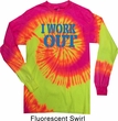 Mens Fitness Shirt I Work Out Long Sleeve Tie Dye Tee T-shirt