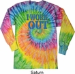 Mens Fitness Shirt I Work Out Long Sleeve Tie Dye Tee T-shirt