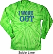 Mens Fitness Shirt I Work Out Long Sleeve Tie Dye Tee T-shirt