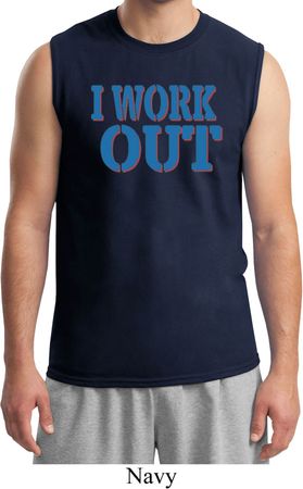 Mens Fitness Shirt I Work Out Muscle Tee T-Shirt