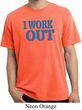 Mens Fitness Shirt I Work Out Pigment Dyed Tee T-Shirt