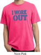 Mens Fitness Shirt I Work Out Pigment Dyed Tee T-Shirt