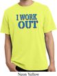 Mens Fitness Shirt I Work Out Pigment Dyed Tee T-Shirt
