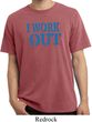 Mens Fitness Shirt I Work Out Pigment Dyed Tee T-Shirt