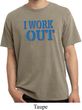 Mens Fitness Shirt I Work Out Pigment Dyed Tee T-Shirt