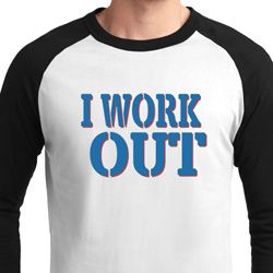 Mens Fitness Shirt I Work Out Raglan Tee T-Shirt Mens Fitness Shirt I Work Out Raglan Tee T-Shirt