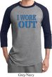 Mens Fitness Shirt I Work Out Raglan Tee T-Shirt