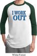 Mens Fitness Shirt I Work Out Raglan Tee T-Shirt