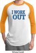 Mens Fitness Shirt I Work Out Raglan Tee T-Shirt