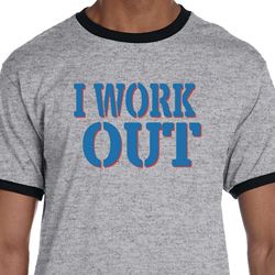 Mens Fitness Shirt I Work Out Ringer Tee T-Shirt Mens Fitness Shirt I Work Out Ringer Tee T-Shirt
