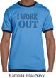 Mens Fitness Shirt I Work Out Ringer Tee T-Shirt