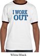 Mens Fitness Shirt I Work Out Ringer Tee T-Shirt