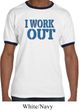 Mens Fitness Shirt I Work Out Ringer Tee T-Shirt