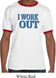 Mens Fitness Shirt I Work Out Ringer Tee T-Shirt