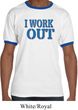 Mens Fitness Shirt I Work Out Ringer Tee T-Shirt
