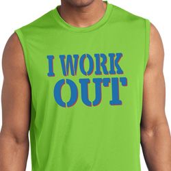 Mens Fitness Shirt I Work Out Sleeveless Moisture Wicking Tee T-Shirt Mens Fitness Shirt I Work Out Sleeveless Moisture Wicking Tee T-Shirt