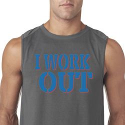 Mens Fitness Shirt I Work Out Sleeveless Tee T-Shirt Mens Fitness Shirt I Work Out Sleeveless Tee T-Shirt
