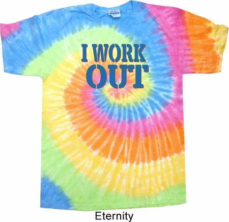 Mens Fitness Shirt I Work Out Tie Dye Tee T-shirt