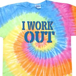Mens Fitness Shirt I Work Out Tie Dye Tee T-shirt Mens Fitness Shirt I Work Out Tie Dye Tee T-shirt