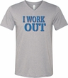 Mens Fitness Shirt I Work Out Tri Blend V-neck Tee T-Shirt
