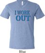 Mens Fitness Shirt I Work Out Tri Blend V-neck Tee T-Shirt