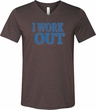 Mens Fitness Shirt I Work Out Tri Blend V-neck Tee T-Shirt