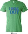 Mens Fitness Shirt I Work Out Tri Blend V-neck Tee T-Shirt
