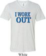 Mens Fitness Shirt I Work Out Tri Blend V-neck Tee T-Shirt