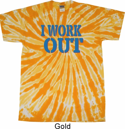 Mens Fitness Shirt I Work Out Twist Tie Dye Tee T-shirt