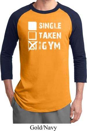 Mens Fitness Shirt Single Taken At The Gym Raglan Tee T-Shirt
