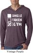 Mens Fitness Shirt Single Taken Gym Lightweight Hoodie Tee T-Shirt