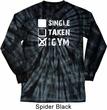 Mens Fitness Shirt Single Taken Gym Long Sleeve Tie Dye Tee T-shirt