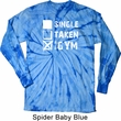 Mens Fitness Shirt Single Taken Gym Long Sleeve Tie Dye Tee T-shirt