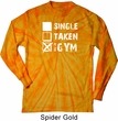 Mens Fitness Shirt Single Taken Gym Long Sleeve Tie Dye Tee T-shirt