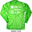 Mens Fitness Shirt Single Taken Gym Long Sleeve Tie Dye Tee T-shirt