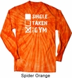 Mens Fitness Shirt Single Taken Gym Long Sleeve Tie Dye Tee T-shirt